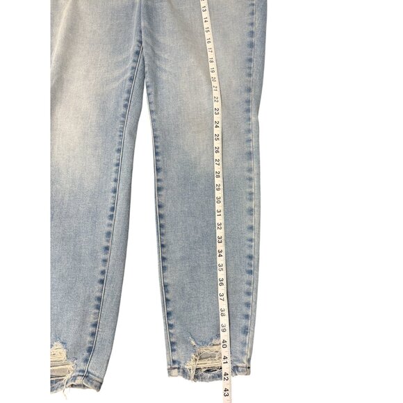 Good American Good Legs Skinny Jeans Mid-Rise Distressed Blue Womens Size 18 NEW - Picture 8 of 10